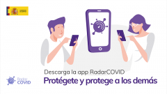 Cartel informativo de la campaña de uso de la app Radar COVID