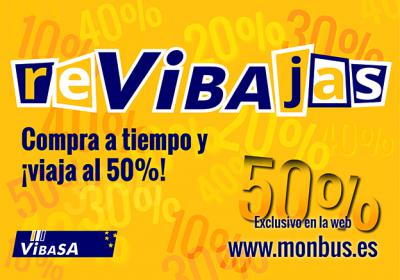 ReVibajas en Vibasa. Compra a tiempo y ¡iviaja al 50%!