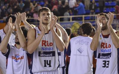 Celebración del equipo de baloncesto Rio Natura Monbus Obradoiro