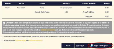 Proceso de compra en www.monbus.es con Paypal