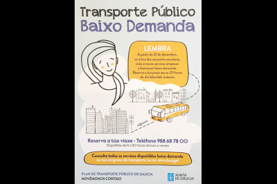 Cartel de transporte bajo demanda