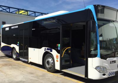 Lateral de un autobús urbano de Talavera de la Reina