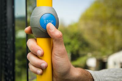 Bouton de Stop d’un autobus urbain de Lugo